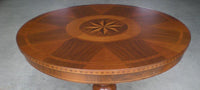 Tavolo rotondo in legno intarsiato misura diametro 90 h.78