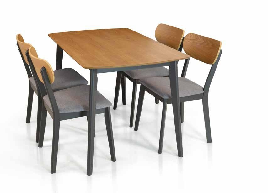 Tavolo fisso bicolore impiallacciato rovere misura l.120 p.75 h.75