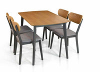 Tavolo fisso bicolore impiallacciato rovere misura l.120 p.75 h.75