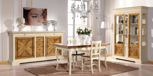 Tavolo rettangolare in legno allungabile 160x85 finitura bicolore - Mobili 2G