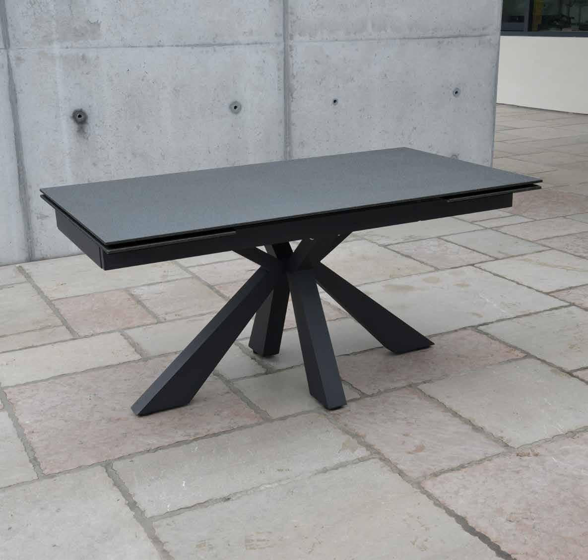 Tavolo big table piano vetro ceramica finitura pietra nera misura l.160 p.90 h.76(aperto 240 cm)