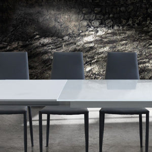 Tavolo vetro bianco allungabile 140x90