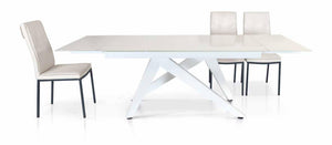 Tavolo big table piano vetro bianco misura l.160 p.90 h.76(aperto 240 cm)