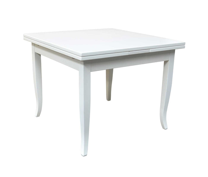 Tavolo con allunghe 90x90 libro bianco opaco (747) - Mobili 2G
