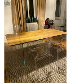 Tavolo fisso in rovere massello nodato spessore 4 cm. misura l.250 p.100 h.75