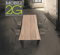 Tavolo massello nodo aperto 160x90 sp. 6 cm  fisso