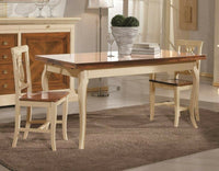 Tavolo rettangolare in legno allungabile 160x85 finitura bicolore - Mobili 2G