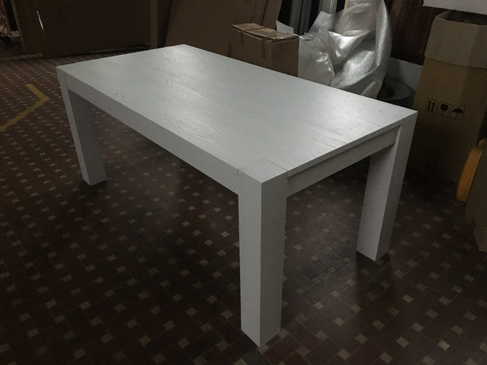 Tavolo rettangolare allungabile rovere laccato bianco l.160 p.90 h.78