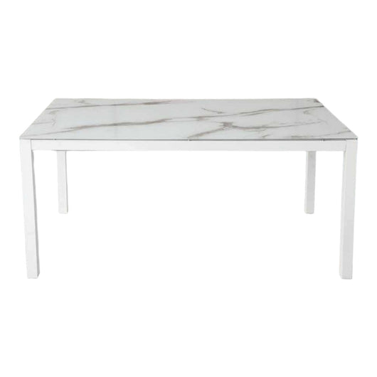 Tavolo vetro chiaro serigrafato pietra allungabile misura l.160 p.90 h.76(aperto(260x90)