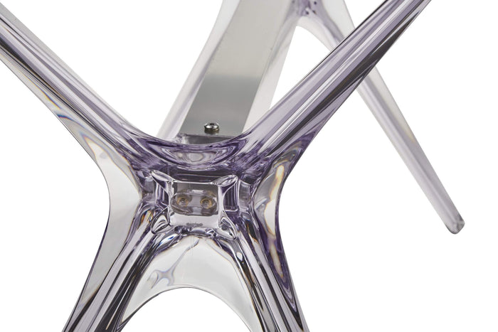 Tavolo in polipropilene trasparente e vetro trasparente fume' l.160x h.76 p.80