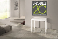 Consolle allungabile laminato rovere bianco/basamento bianco 90x50