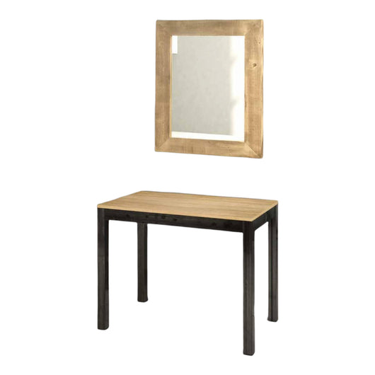 Consolle allungabile laminato rovere naturale/basamento industrial 90x50