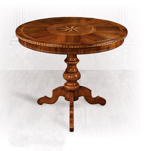 Tavolo rotondo in legno intarsiato misura diametro 90 h.78