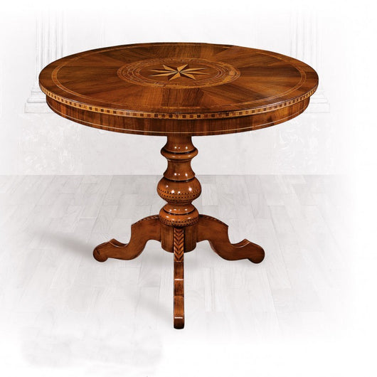 Tavolo rotondo in legno intarsiato misura diametro 90 h.78