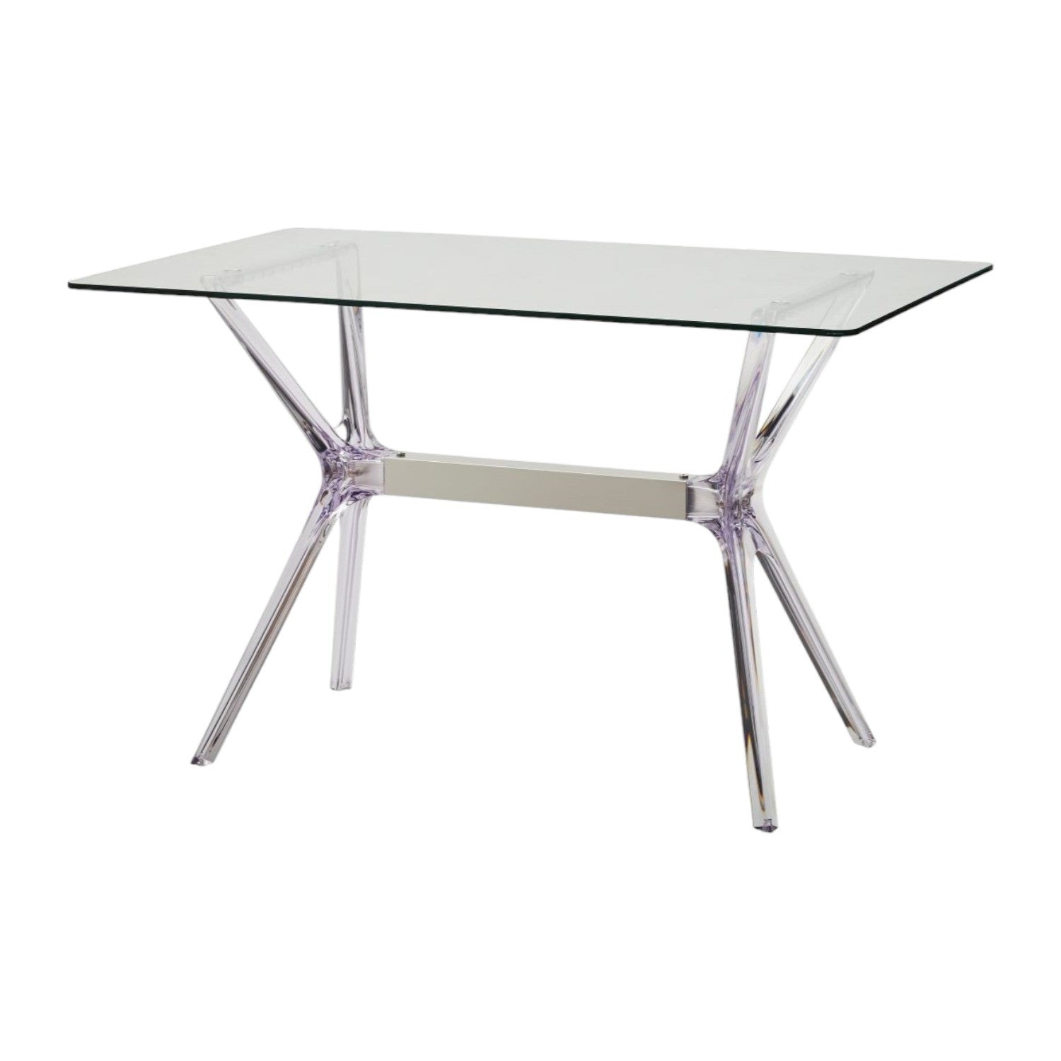 Tavolo in polipropilene trasparente e vetro trasparente l.120x h.76 p.80 - Mobili 2G