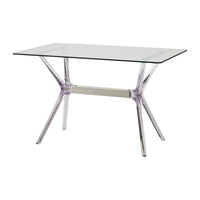 Tavolo in polipropilene trasparente e vetro trasparente l.120x h.76 p.80 - Mobili 2G