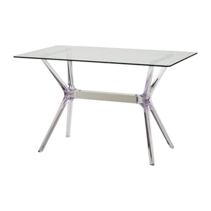Tavolo in polipropilene trasparente e vetro trasparente l.120x h.76 p.80 - Mobili 2G