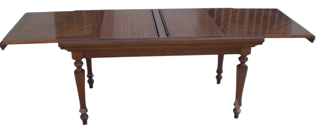 Tavolo allungabile legno noce a serrandina l.160 x p.90 h.80 (151) - Mobili 2G