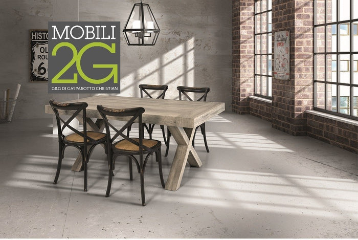 Tavolo rettangolare allungabile invecchiato 180x90