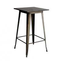 Tavolo alto piano e struttura metallo colore canna di fucile  l. 60 h. 105 p. 60