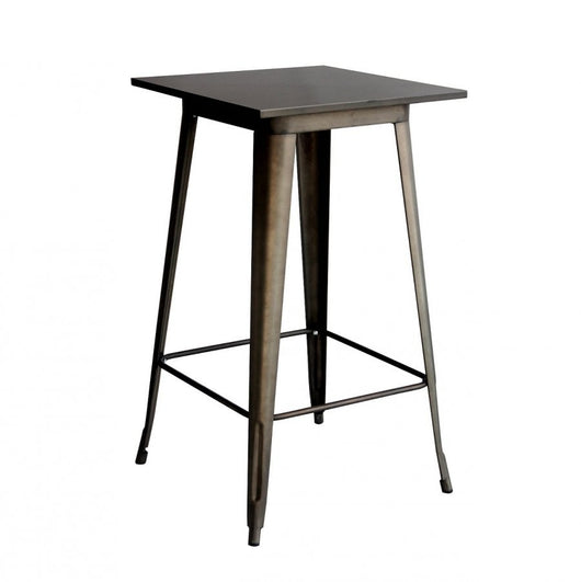 Tavolo alto piano e struttura metallo colore canna di fucile  l. 60 h. 105 p. 60