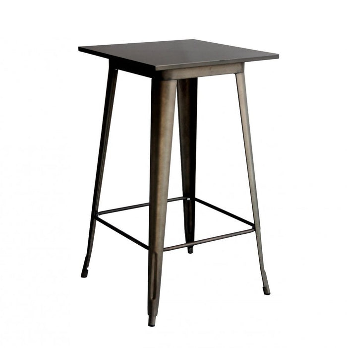 Tavolo alto piano e struttura metallo colore canna di fucile  l. 60 h. 105 p. 60