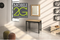 Consolle allungabile laminato rovere naturale/basamento industrial 90x50