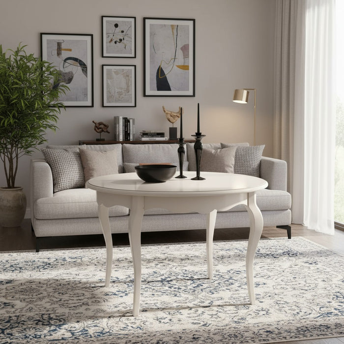 Tavolo rotondo bianco laccato shabby classico 100 h.78 - Mobili 2G