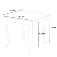 Set tavolo legno 80x80 + 4 sedie legno shabby azzurro - Mobili 2G