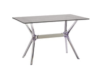 Tavolo in polipropilene trasparente e vetro trasparente fume' l.120x h.76 p.80