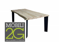 Tavolo massello nodo aperto 180x90 sp. 6 cm  fisso