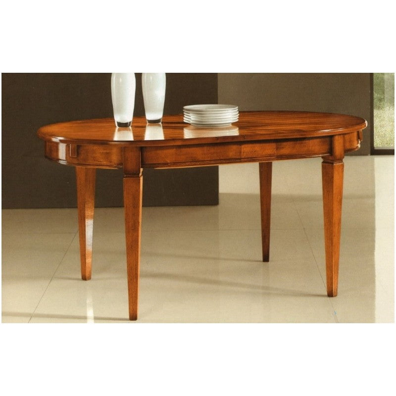 Tavolo ovale in legno allungabile l.160 p.100 h.78 - Mobili 2G