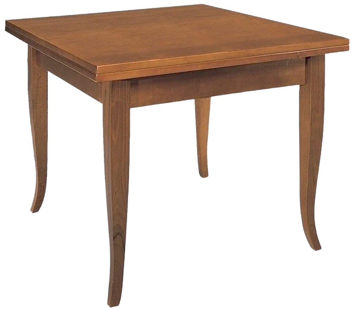 Tavolo noce gamba sciabola 90x90 allungabile a libro (14) - Mobili 2G