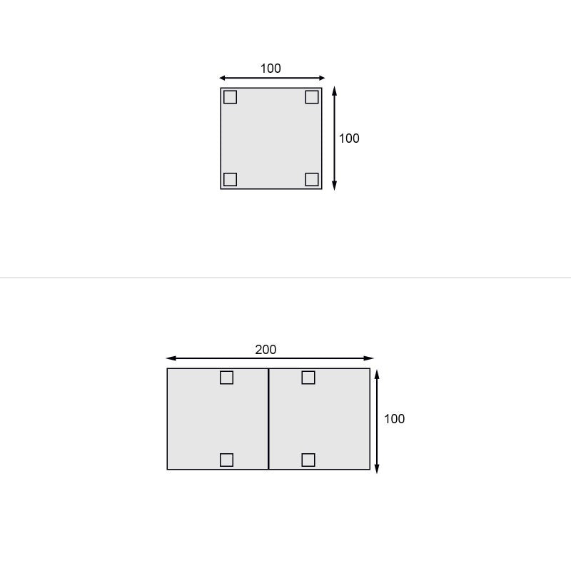Tavolo a libro in legno laccato avorio-ocra  l.100 p.100 h.80 (1303) - Mobili 2G