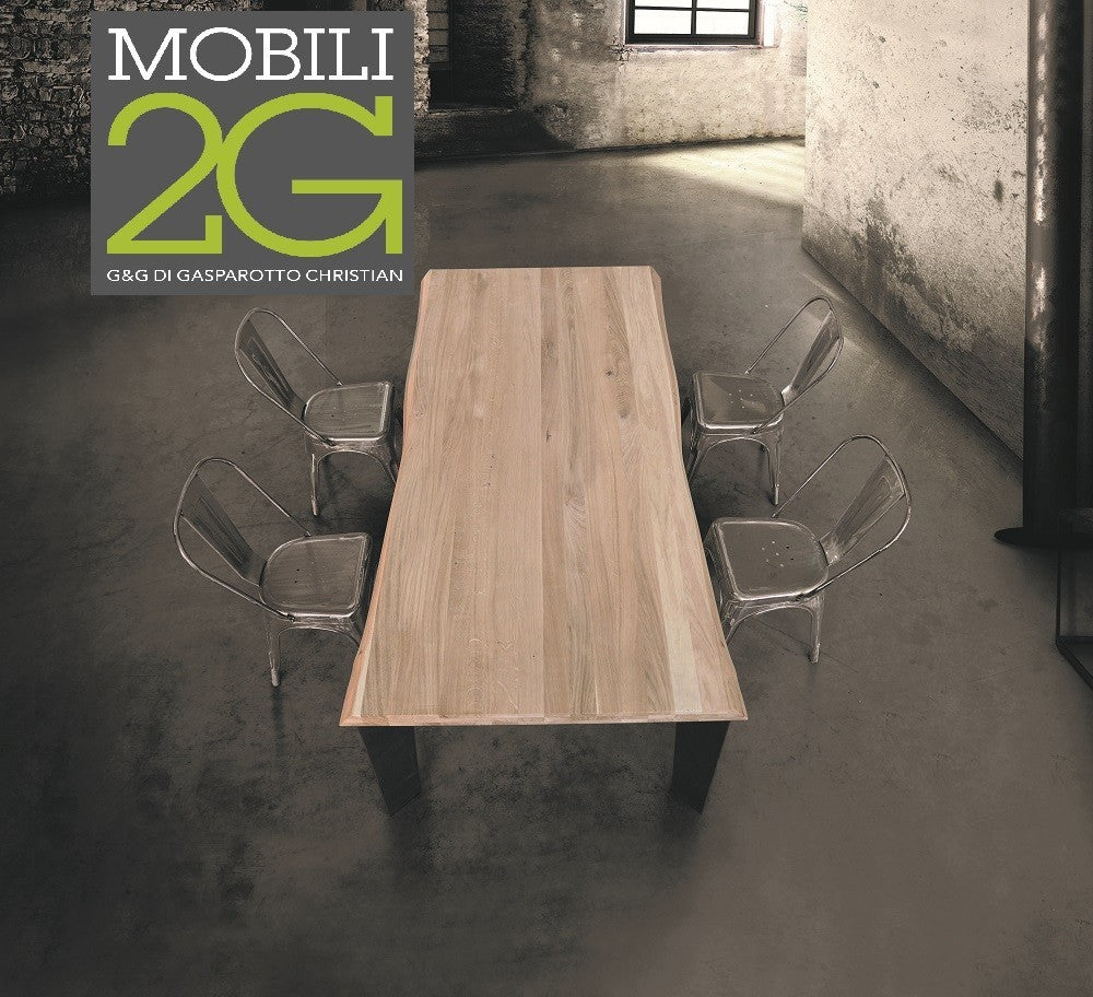 Tavolo massello nodo aperto 180x90 sp. 4 cm  fisso