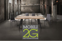 Tavolo massello nodo aperto 250x100 sp. 6 cm  fisso (802) - Mobili 2G