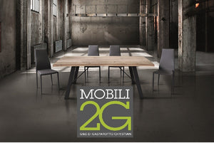 Tavolo massello nodo aperto 250x100 sp. 6 cm  fisso (802) - Mobili 2G