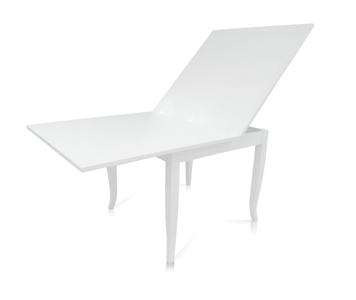 Tavolo con allunghe 90x90 libro bianco opaco (747) - Mobili 2G