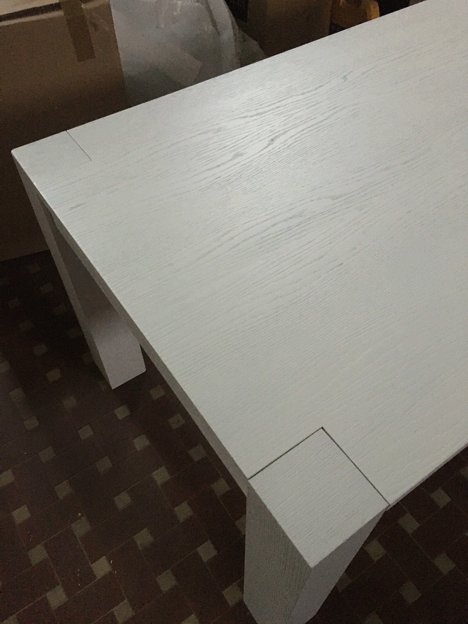 Tavolo rettangolare allungabile rovere laccato bianco l.160 p.90 h.78