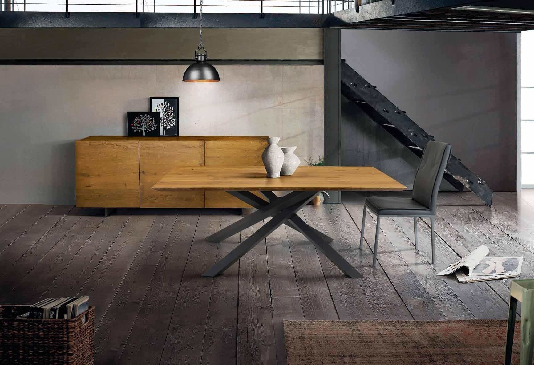 Tavolo big table fisso in rovere massello nodato spessore 4 cm. misura l.160 p.90 h.75 (1619) - Mobili 2G