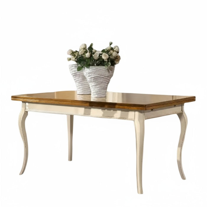 Tavolo rettangolare in legno allungabile 160x85 finitura bicolore - Mobili 2G