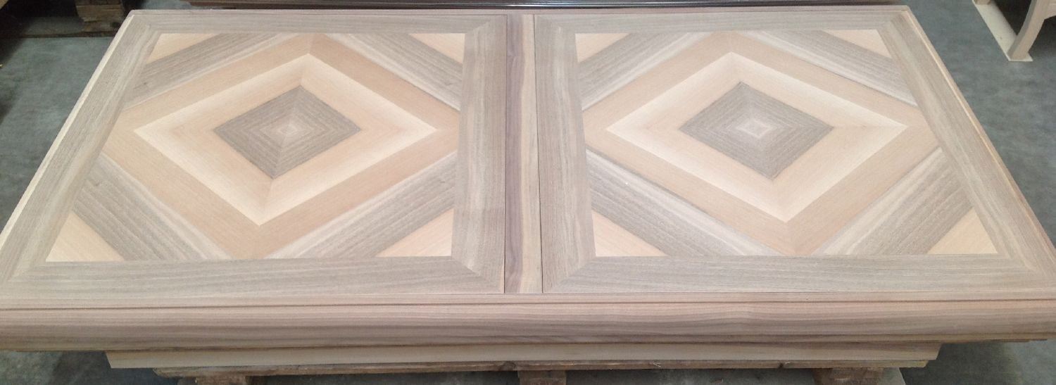 Tavolo allungabile legno noce a serrandina l.160 x p.90 h.80 (151) - Mobili 2G