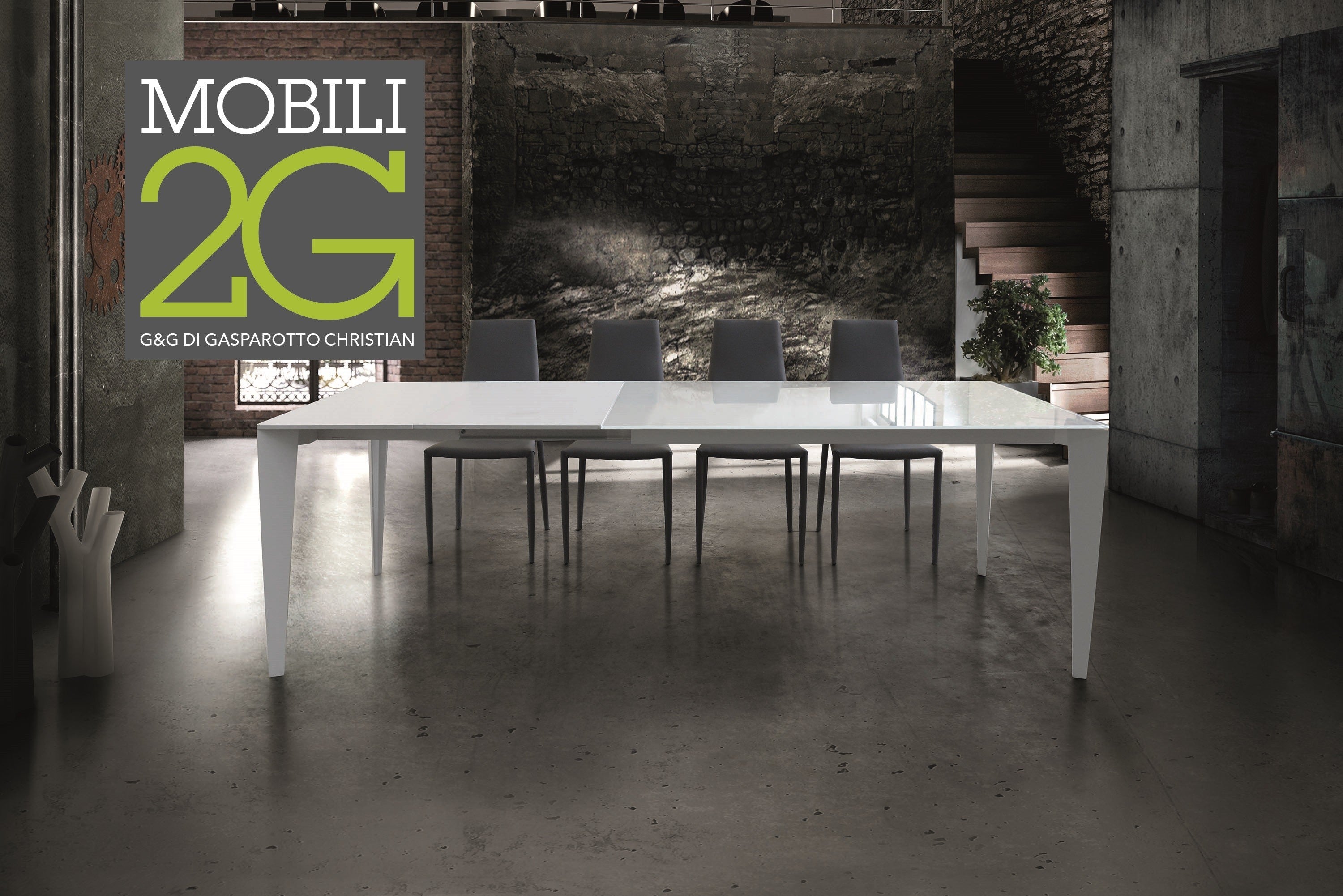 Tavolo vetro bianco allungabile 140x90