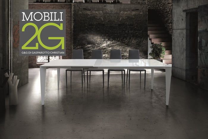 Tavolo vetro bianco allungabile 140x90