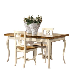 Tavolo rettangolare in legno allungabile 160x85 finitura bicolore - Mobili 2G