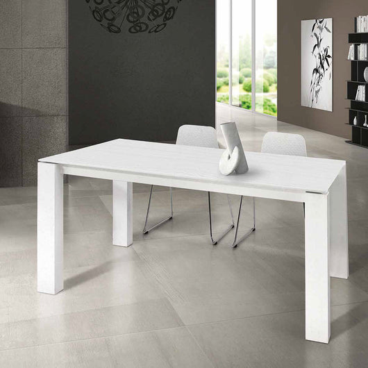 Tavolo allungabile rimessato rovere laccato 160x90