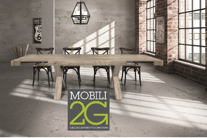 Tavolo rettangolare allungabile invecchiato 180x90