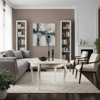 Tavolo rotondo bianco laccato shabby classico 100 h.78 - Mobili 2G