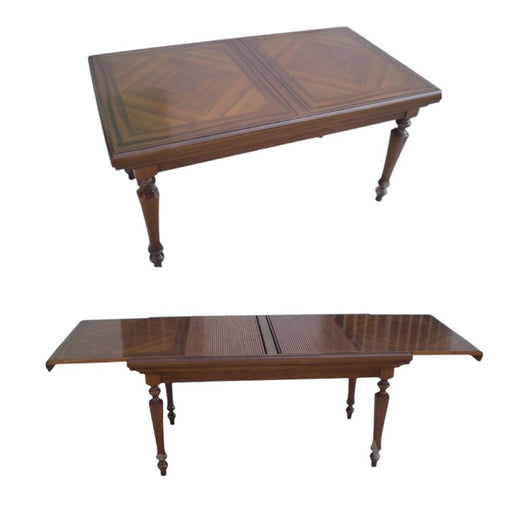 Tavolo allungabile legno noce a serrandina l.160 x p.90 h.80 (151) - Mobili 2G