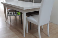 Tavolo con allunghe 160 x 85 bianco opaco